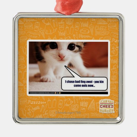 Ich jage schlechtes fing awai ornament aus metall (Vorne)