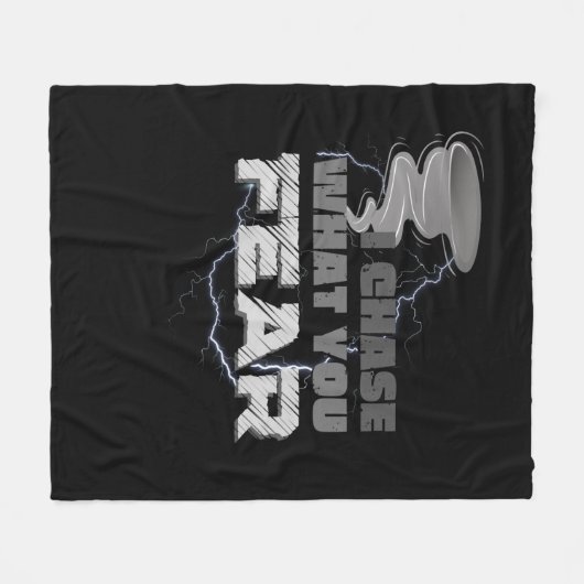 Ich jage, was Sie fürchten Tornado Chaser Fleecedecke (Vorderseite (Horizontal))