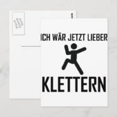ich jetzt lieber klettern postkarte (Vorne/Hinten)