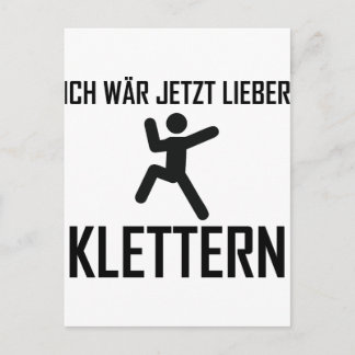 ich jetzt lieber klettern postkarte