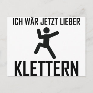 ich jetzt lieber klettern postkarte
