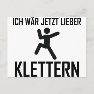 ich jetzt lieber klettern postkarte