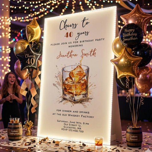 Ich juble... Whiskey-Feier Geburtstagsfeier Einladung
