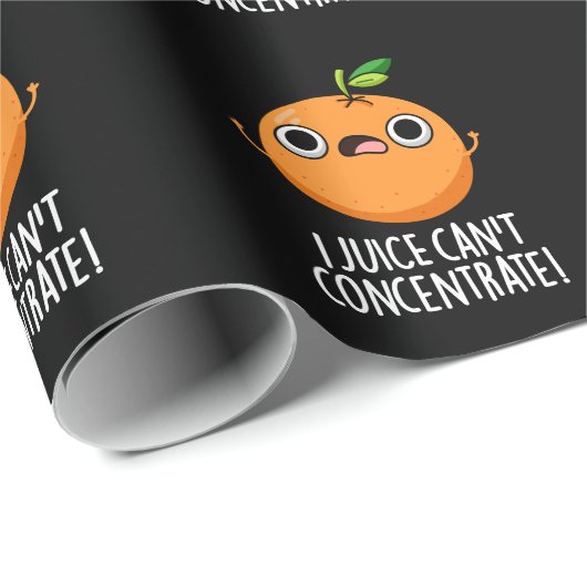Ich Juice kann Niedliche Orangenpuppe dunkle BG ni Geschenkpapier (Rolleneckpunkt)