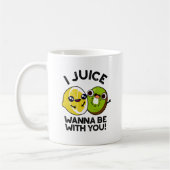 Ich Juice will mit dir lustige Fruchtpuppe sein Kaffeetasse (Links)