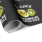 Ich Julin will mit dir lustige Früchte Pun Dark BG Geschenkpapier (Rolleneckpunkt)