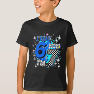 Ich Junge Blau Kariert 6 7 Geburtstag T-Shirt