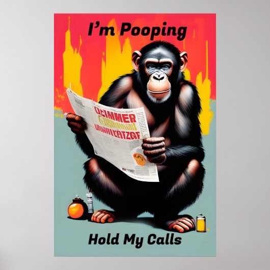 Ich Kack Chimp Poster - Funny Smart Ape Art (Vorne)