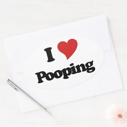 Ich Kackend Liebe Ovaler Aufkleber (Umschlag)