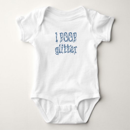 Ich Kackte Glitzer Blue Baby Strampler (Vorderseite)