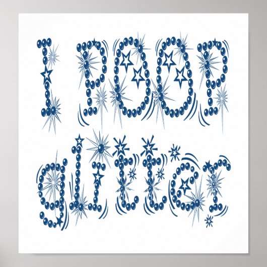 Ich Kackte Glitzer Poster (blau) (Vorne)
