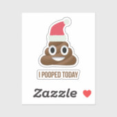 Ich Kackte heute Funny Brown Emoji Weihnachtshut Aufkleber (Blatt)