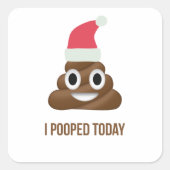 Ich Kackte heute Funny Brown Emoji Weihnachtshut Quadratischer Aufkleber (Vorderseite)