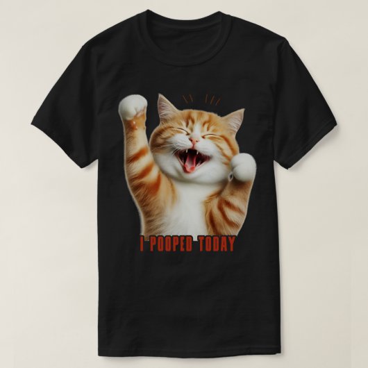 Ich Kackte heute Funny Cat T-Shirt (Design vorne)