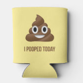 Ich Kackte heute Funny Emoticon auf Gelb Dosenkühler (Rückseite)