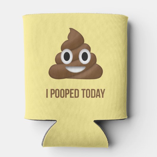 Ich Kackte heute Funny Emoticon auf Gelb Dosenkühler (Rückseite)