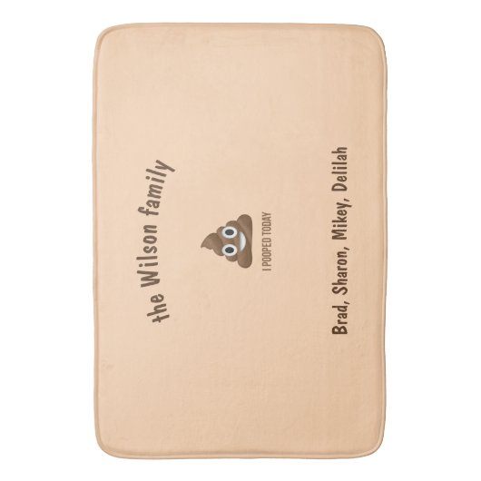 Ich Kackte heute Funny Emoticon Badematte (Vorderseite Vertikal)