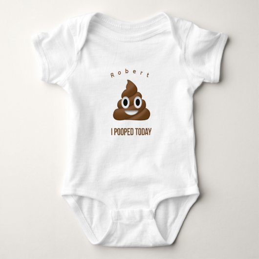 Ich Kackte heute Funny Poo Emoji Personalisiert Baby Strampler (Vorderseite)