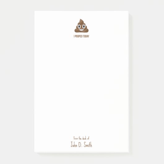 Ich Kackte heute lächelnd Emoticon Personalisiert Post-it Klebezettel (Vorderseite)