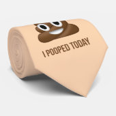 Ich kackte heute lustigen Emoticon Krawatte (Gerollt)