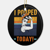 Ich Kackte heute Retro Rosie Funny Spaß Strong Wom Keramik Ornament (Links)