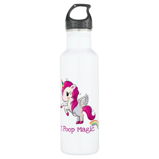 Ich Kackte Magic Funny Unicorn Sprichwort Edelstahlflasche (Vorderseite)