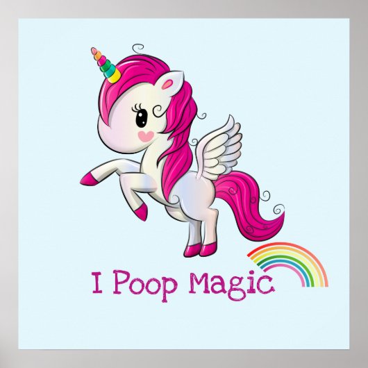 Ich Kackte Magic Funny Unicorn Sprichwort Poster (Vorne)