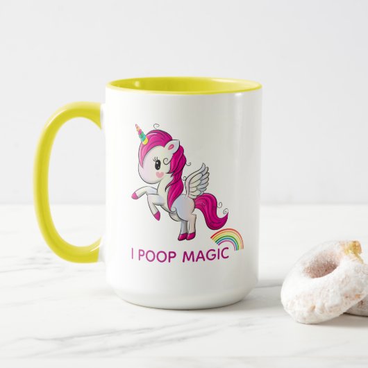 Ich Kackte Magic Funny Unicorn Sprichwort Tasse (Mit Donut)