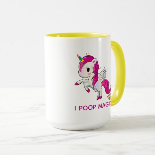 Ich Kackte Magic Funny Unicorn Sprichwort Tasse (VorderseiteRechts)