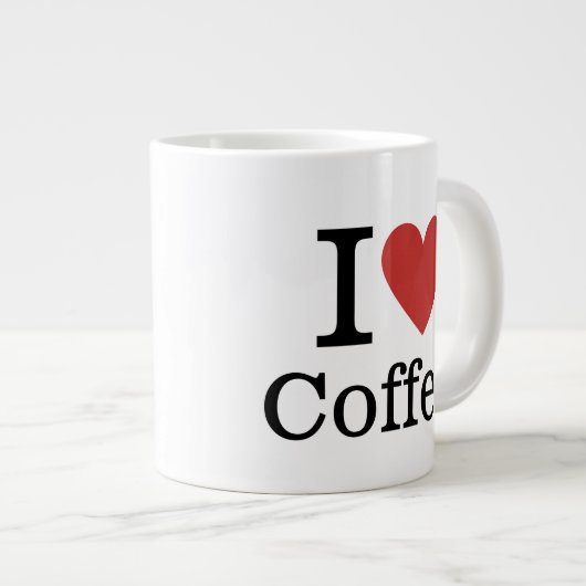 ICH ❤️ Kaffee KUNSTBAR Jumbo-Tasse (Vorderseite Rechts)