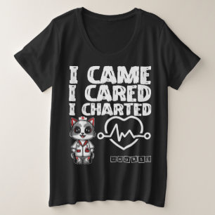 Ich kam, ich kümmerte mich, ich zeichnete - Kranke Große Größe T-Shirt