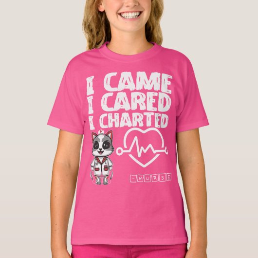 Ich kam, ich kümmerte mich, ich zeichnete - Kranke T-Shirt (Vorderseite)