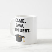 Ich kam, ich sah, ich bin in der Schulden Funny Ab Kaffeetasse (Vorderseite Links)