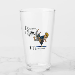 Ich kam, ich sah, ich drehte. lustiger Judo Glas