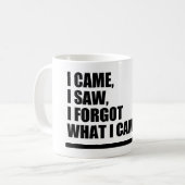 Ich kam, ich sah, ich vergaß, wofür ich kam - lust kaffeetasse (Vorderseite Links)