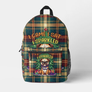 Ich kam, ich saß, ich funkelte lustiger Weihnachts Bedruckter Rucksack