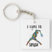 Ich kam, um das bunte abstrakte Keychain-Schlägers Schlüsselanhänger (Vorderseite)