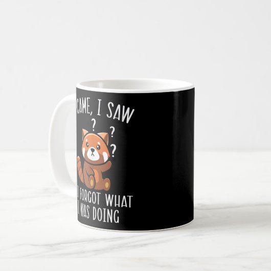 Ich kam und vergaß, dass ich Red Panda machte Kaffeetasse (Vorderseite Links)