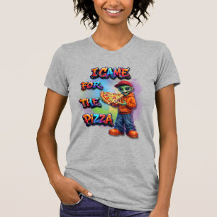 Ich kam wegen der Pizza Lustiges Alien-Essensdesig T-Shirt
