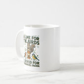 Ich kam wegen der Vögel Lustiger Eichhörnchen-Bech Kaffeetasse (Vorderseite Links)