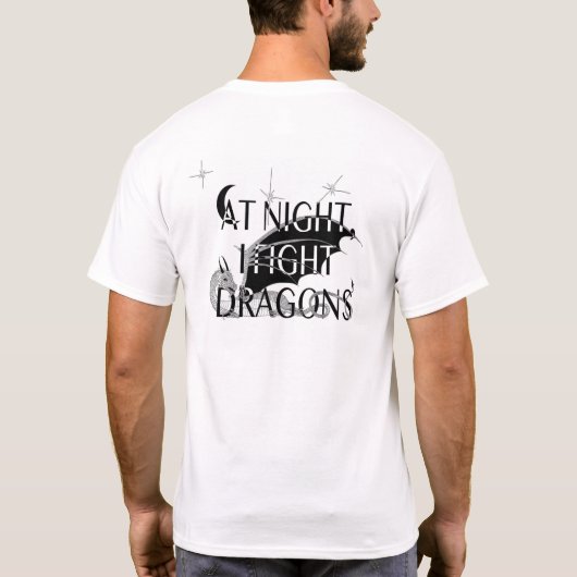 Ich kämpfe Drachen-T - Shirt (schwarz-weiß) (Rückseite)