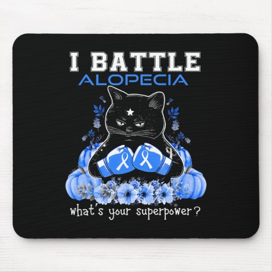 Ich kämpfe gegen Alopecia Awareness Fun Cat Mousepad (Vorne)