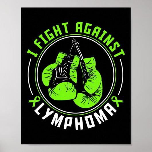 Ich kämpfe gegen Lymphomen Awareness Support Boxin Poster (Vorne)