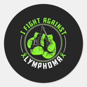 Ich kämpfe gegen Lymphomen Awareness Support Boxin Runder Aufkleber