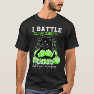 Ich kämpfe gegen Zöliakie-Bewusstsein Katze T-Shirt