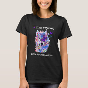 Ich kämpfe immer noch gegen Semicolon Wings Suizid T-Shirt