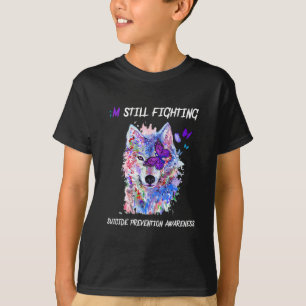 Ich kämpfe immer noch gegen Semicolon Wings Suizid T-Shirt