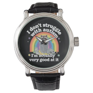 Ich kämpfe nicht mit Autismus Autistisch Funny Rac Armbanduhr