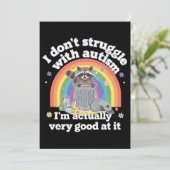 Ich kämpfe nicht mit Autismus Autistisch Funny Rac Einladung (Stehend Vorderseite)