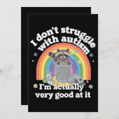Ich kämpfe nicht mit Autismus Autistisch Funny Rac Einladung (Vorne/Hinten)